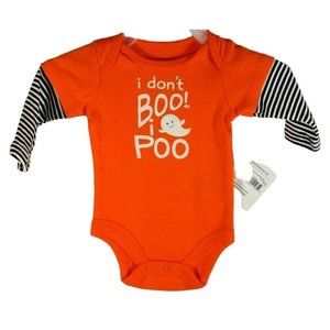 Newborn Halloween "I Don't Boo!, I Poo" Bodysuit Only